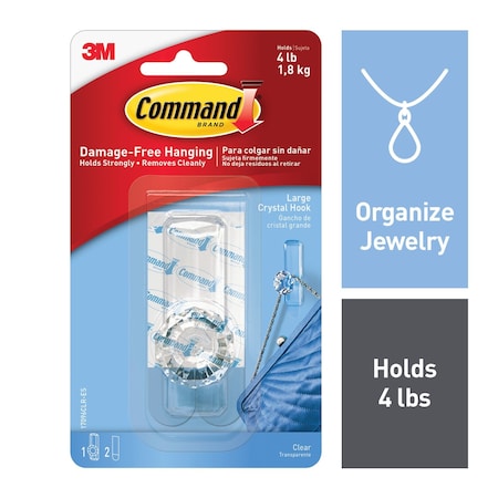 Command Clear Large Crystal Hook 17096CL, PK24 17096